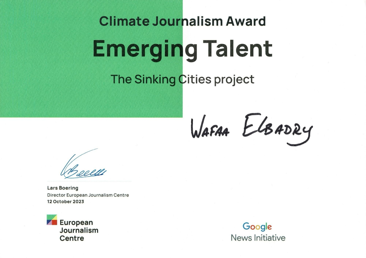 Climate Journalism Award